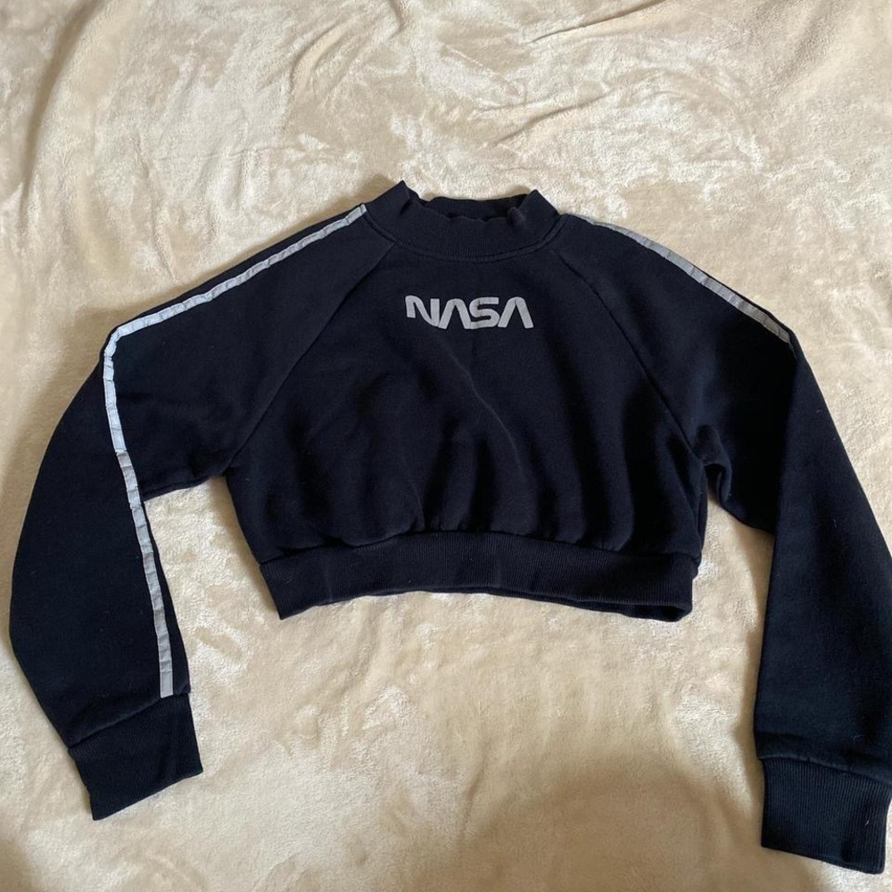 NASA long sleeve cropped sweatshirt